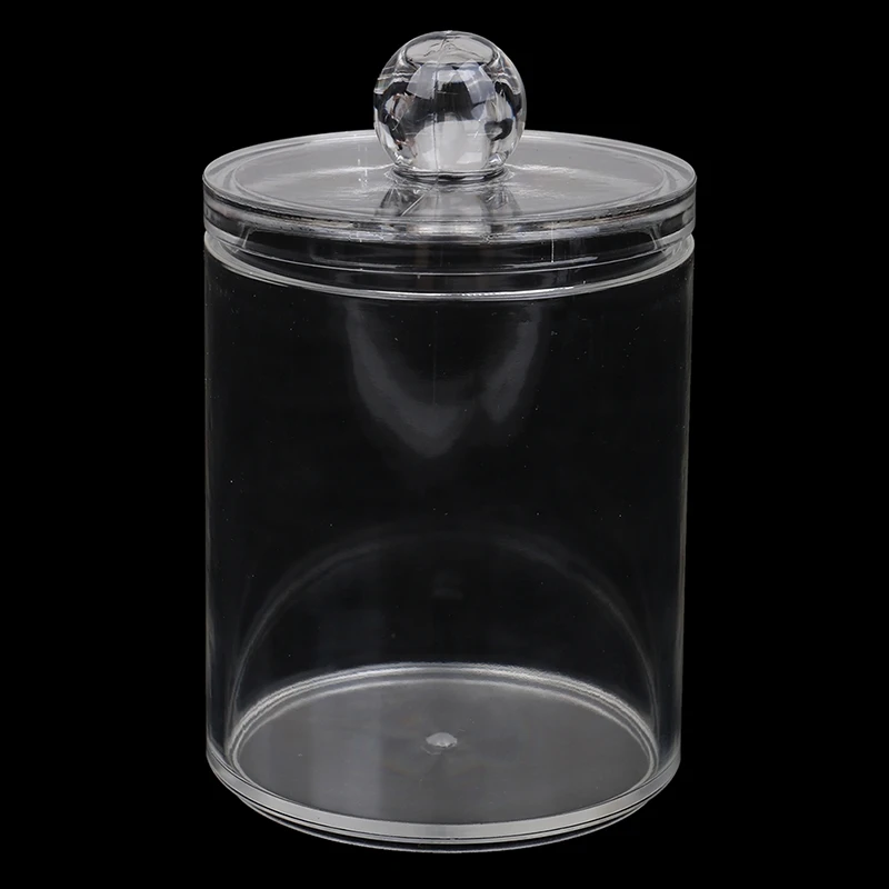 Transparent Cotton Swabs Stick Holder Storage Jar Clear Cylinder Plastic Storage Box Cosmetic Makeup Organizer Case