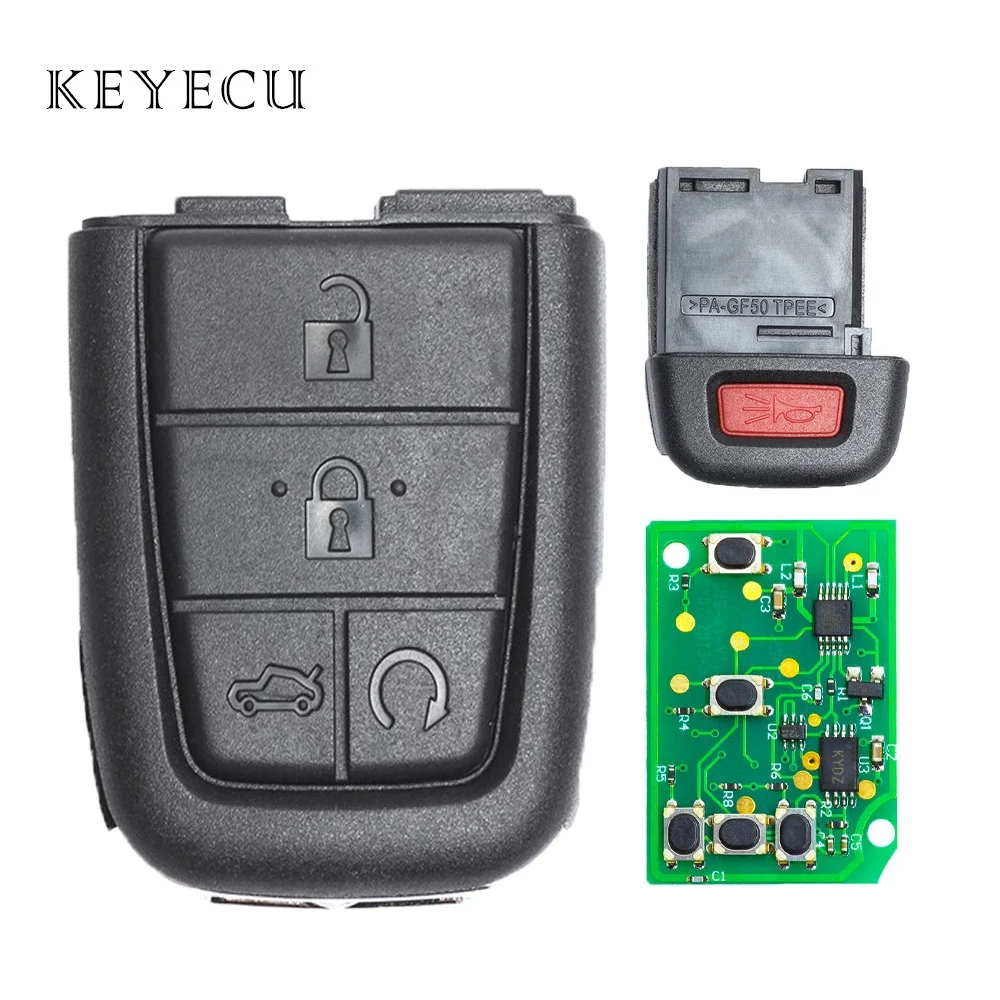 Remote Car Key Fob Buttom Part Replacement 4+1 Buttons 315MHz/433MHz for Pontiac G8 2008 2009 FCC ID: OUC6000083