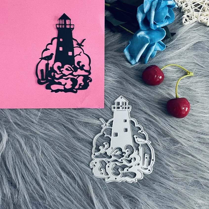 Sea Light Tower building lighthouse with bird  Metal Cutting Dies  Scrapbooking Paper Craft Handmade Album Card Punch Art Dies