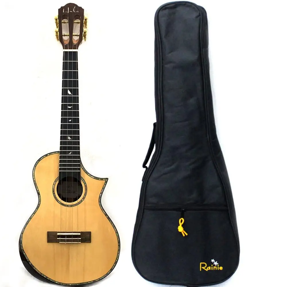 

High End Top Solid Spruce and Back Rosewood All Solid 26 inch Tenor Ukulele With Gig Bag