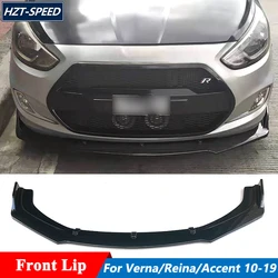 3 pezzi splitter ABS nero pala Spoiler paraurti anteriore labbro per Hyundai Verna Reina Accent 2010-2019