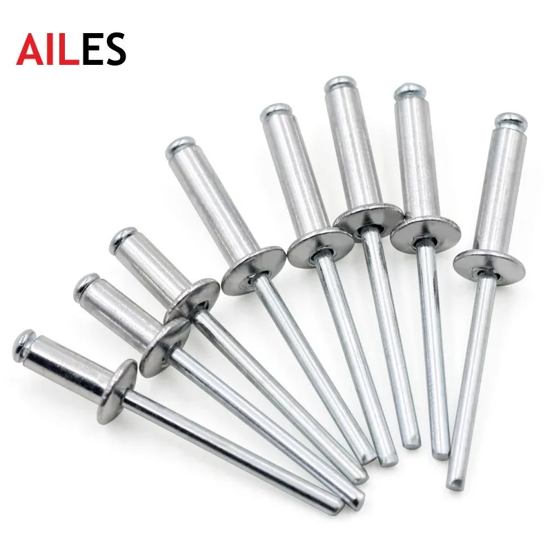 M4 Aluminium Mushroom Head  Self Plugging Rivets 4mm x 5 6 8 9 10 12 25 30mm Nail Pop Rivet For Furniture Car Aircraft