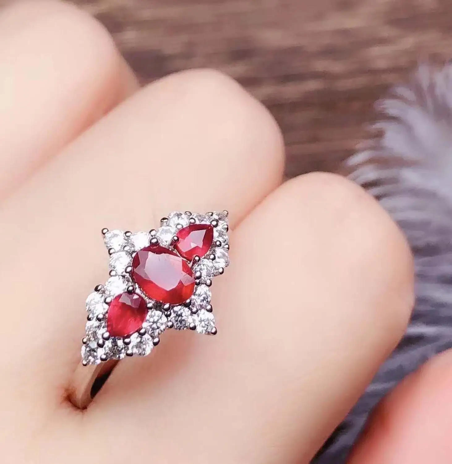 

Natural And Real Red Ruby Ring 925 Sterling Silver Rings for Wedding Rings Silver 925 Gemstones Jewelry Fine Jewelry