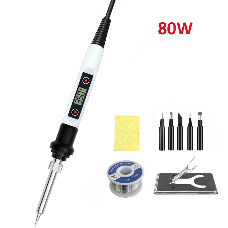 60W/80W Electric Digital Soldering Iron Station 220V 110V Temperature Adjustable Welding Soldering Tips Tools Accessories