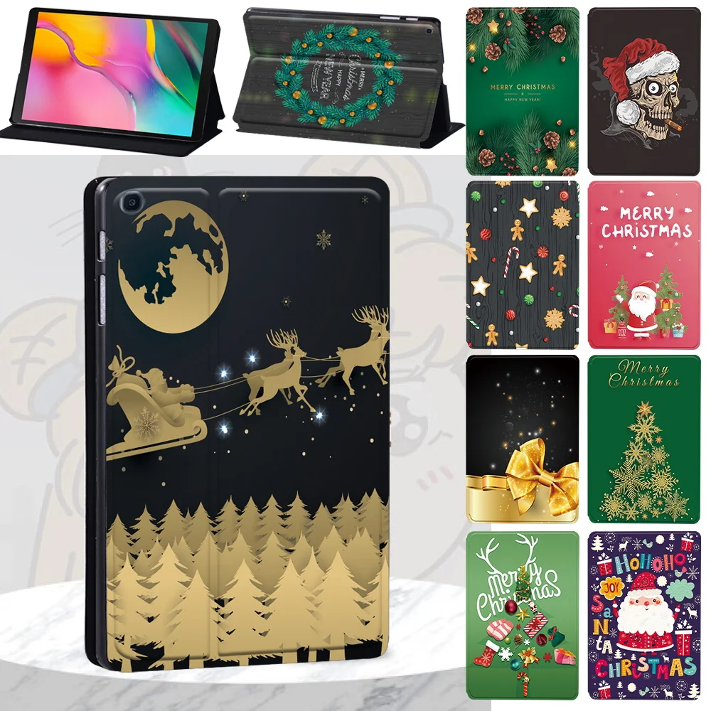 

For Samsung Tab A7 10.4" Case for Galaxy Tab A 8.0 10.1 10.5 Tab S4 S5e S6 S7/S6 Lite 10.4 Christmas Pattern Leather Tablet Case