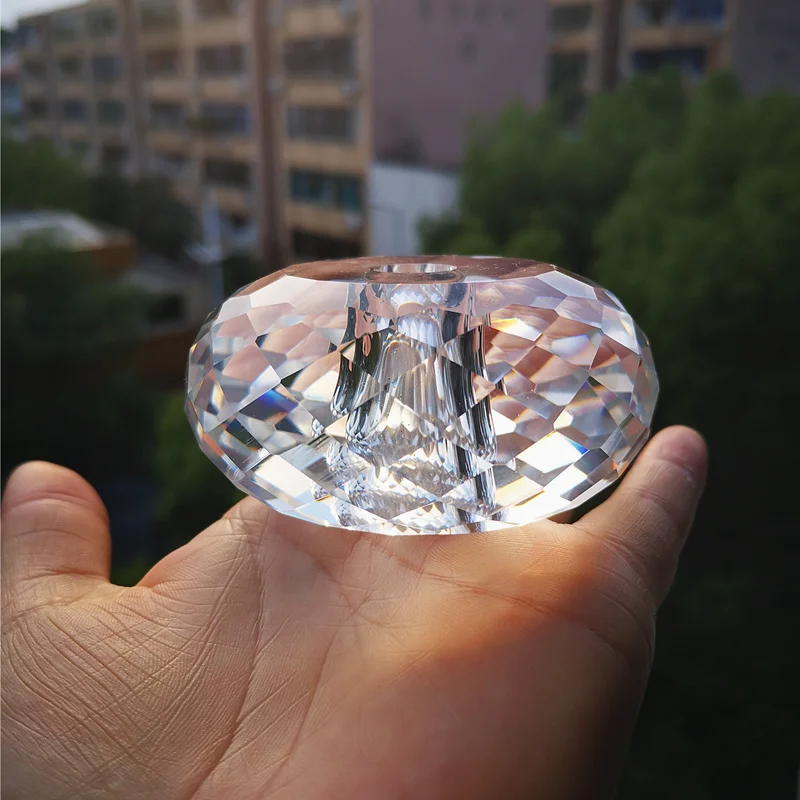 Top Quality 5pcs 80mm K9 Crystal Clear Chandelier Honeycomb Faceted Glass Table Lamp Parts Diy Window Suncatchers For Home Deco