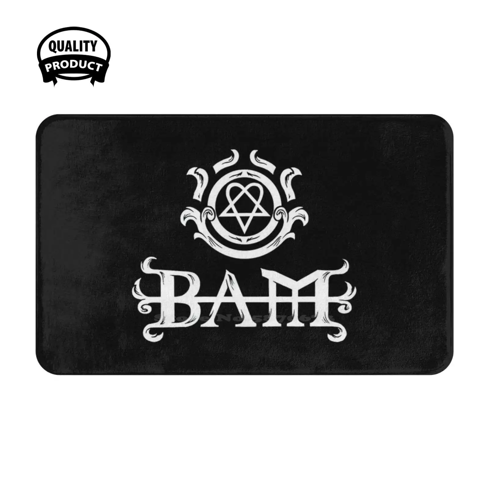 Heartabam! ( White & Black ) Soft Cushion Home Carpet Door Mat Car Rug Bam Margera Skate Era Brandon Ryan Dunn Jackass