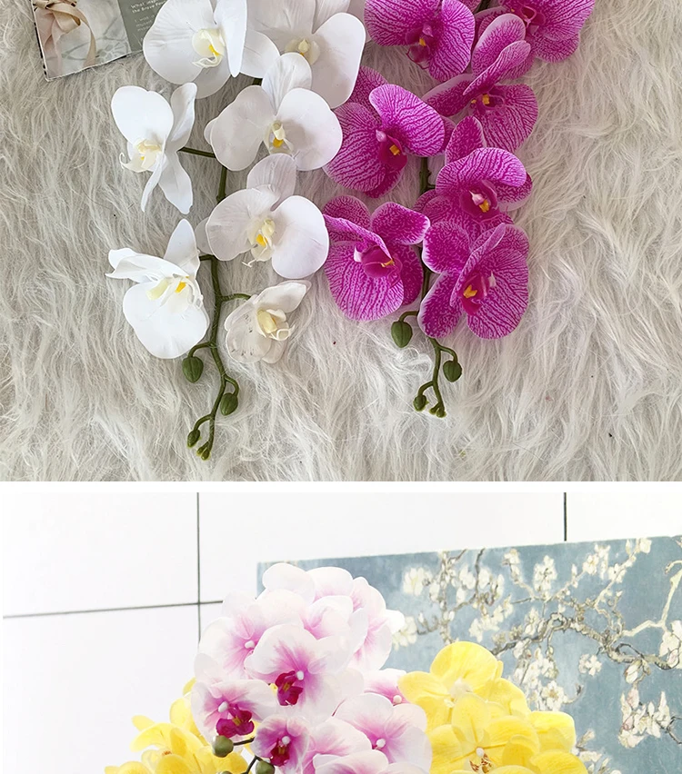 Konservierte Orchidee Phalaenopsis Strukturierte realistische Blumen Künstliche Blumen Familie Hochzeit Ornamente DIY Dekoration – Detail 6