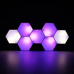 Hexagonal Wall Light Modular Lights Creative Geometry Assembly Quantum Lamp Wall Honeycomb Lamp Led Strip Lights