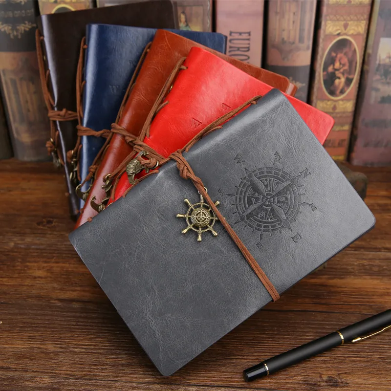 Vintage Pirate A5 A6 Diary Notebook Agenda With Faux Leather Cover Filofax Note Book For School Korean Stationery or Traveler