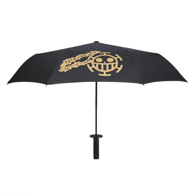 EDC Folding Automatic Umbrella Rain Japanese Samurai Sword Knife Windproof Creative Outdoor Self defense Car Large Parasol