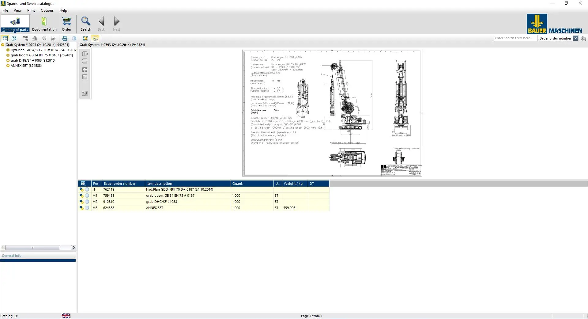 

Bauer Foundation Drilling Machine Full All Model Spare Part Lists, Instruction Manuals, Schematic Manual DVD