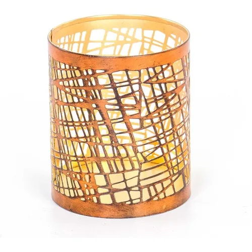 Euro Flora Rust Color Metal Lantern Candle Holder 10x12 cm