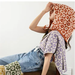 Retro Checkered Flowers Cotton Household Towel Yarn-DyedSoft Absorbent Face Towel  Adult Bathroom Towels  70*140cm