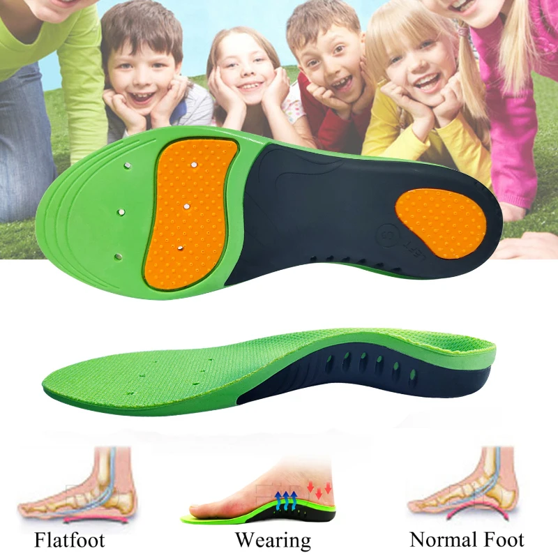 

Kid's PU Orthopedic Shoes Sole Insoles For feet Arch Foot Pad X/O Type Leg Correction Flat Foot Arch Support Sports Shoes Insert