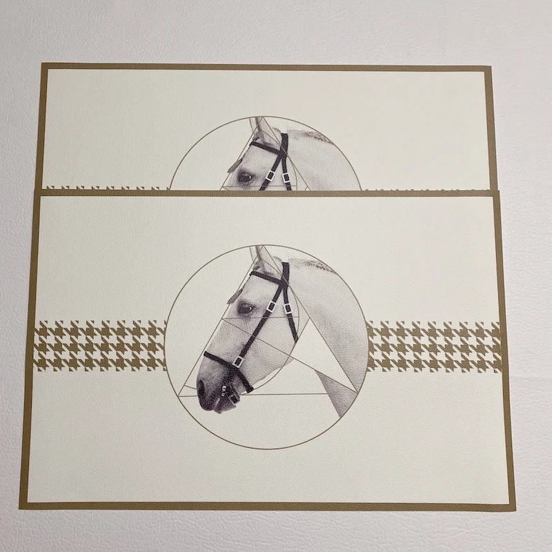 

2022 Party Dinner Luxury Placemat Table Decorate PVC Leather Plate Mat Thermal Insulation 2PCS Vintage European horse Print