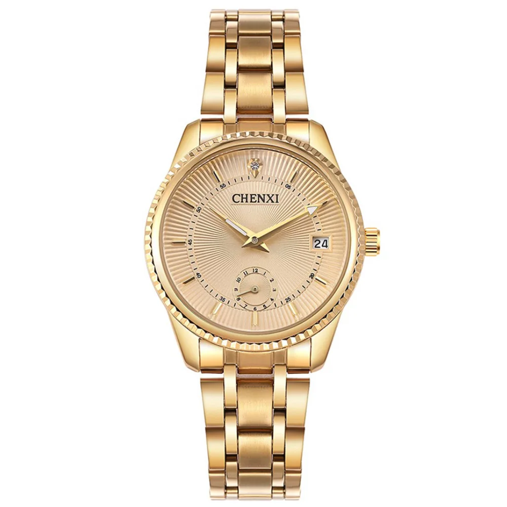 

CHENXI Women Watch Luxury Gold Watches Ladies Stainless Steel Quartz Wristwatches Small Seconds Watch Clock Relogio Feminino