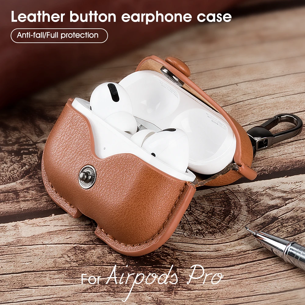 Leather Bluetooth Wireless Earphone Case For AirPods Pro 2 usb c case Genuine Protective Cover For Apple Airpods Pro 2 3 1 Cases