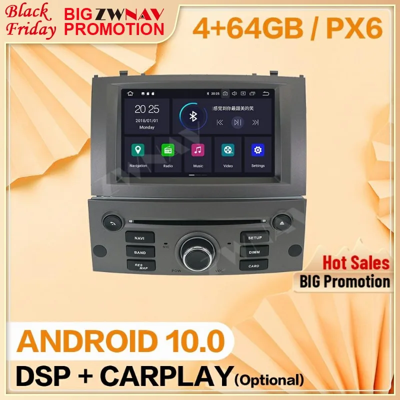 Carplay 2 din For Peugeot 407 2004 2005 2006 2007 2008 2009 2010 Android Player Audio Radio GPS NAVI Head Unit Auto Audio Stereo