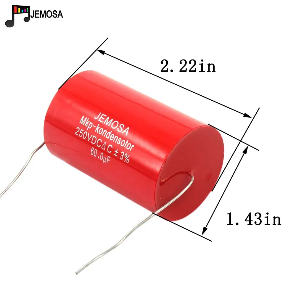 MKP Capacitor 60uf 250VDC Metal Film Coupling Frequency Dividing Capacitor HIFI  Fever Electrodeless Capacitor Audio Axial