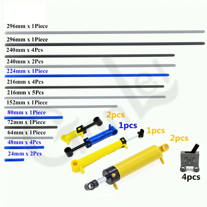 38Pcs/Set Pneumatic System Parts 19482 47223 5102C 19476 19475 19478 Perfectly fit for MOC Building Blocks High-Tech Cars Toys