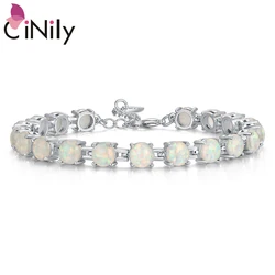 CiNily Round Shape Opal 925 Sterling Silver Bracelets for Bohemia style Anniversary Gift Women Fine Jewelry Bracelets