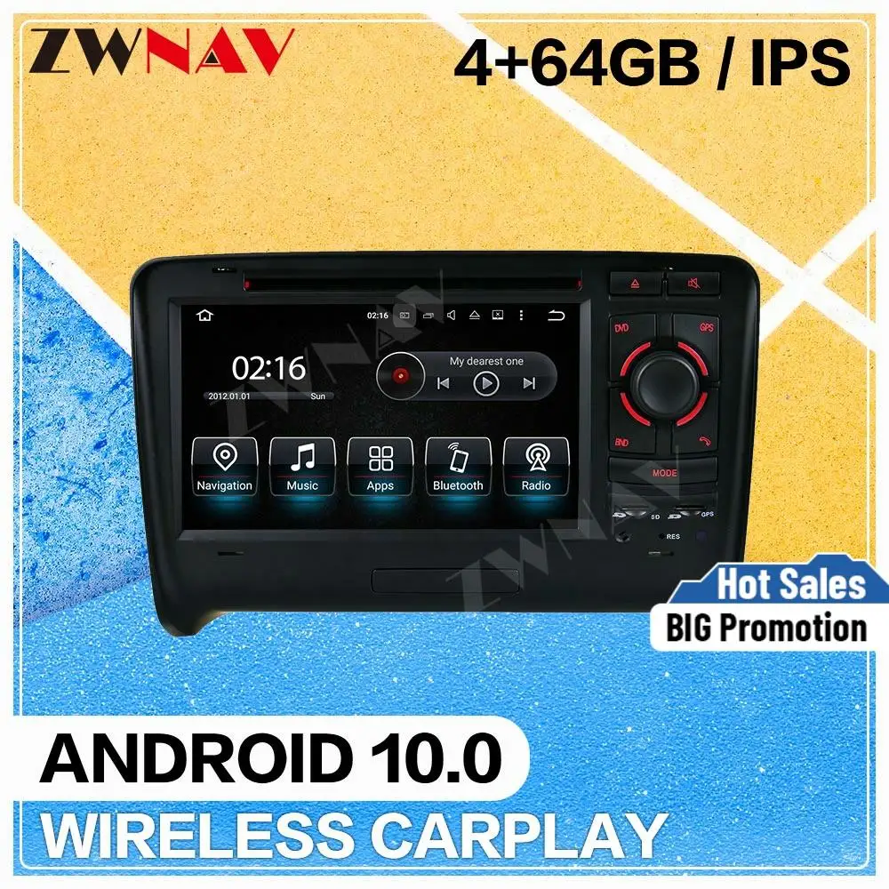 carplay Android 10 touch screen Car multimedia player for Audi TT 2006-2011 car gps navigation Auto Radio Audio stereo head unit