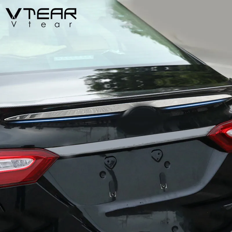 Vtear Car Exterior Rear Door Trim Accessories Tailgate Cover Decoration Trunk Frame Anti Scratch Parts For Toyota Camry 2020