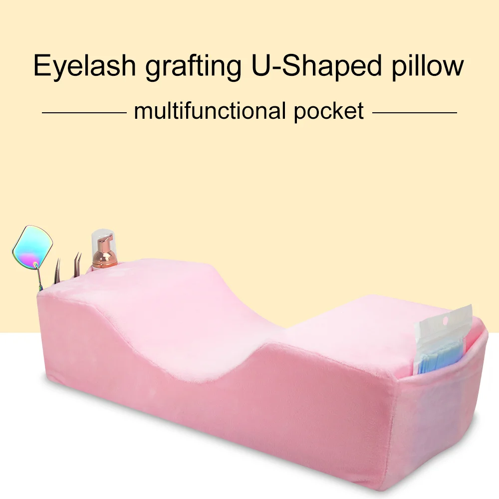 

GAHAMACA Eyelash Extension Pillow Lash Pillow Neck Support Soft Grafting Eyelashes Memory Foam Makeup Salon With Pocket