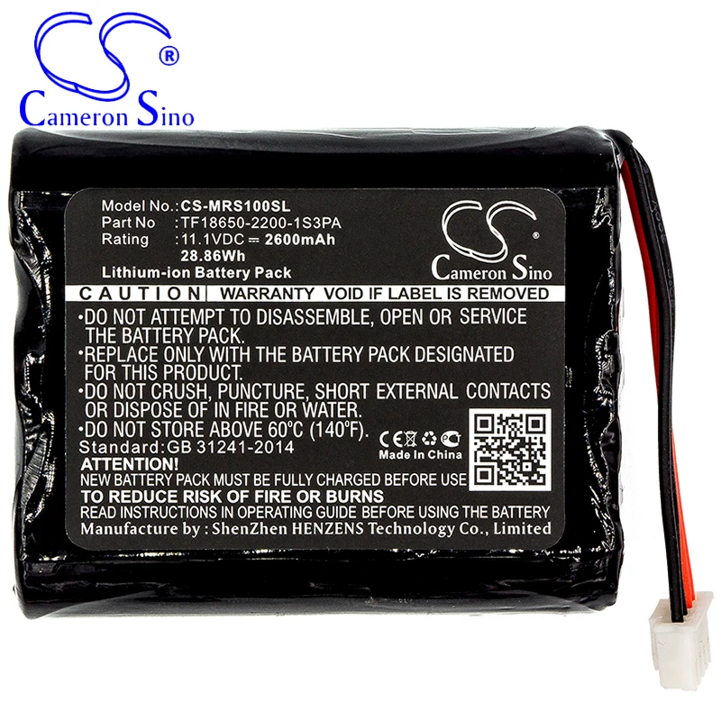 Imagem -04 - Câmera Cameronsino Bateria para Marshall Stock Well se Encaixa com Bateria de Alto-falante Marshall 2600mah 2886wh 11.10v Li-ion Preto