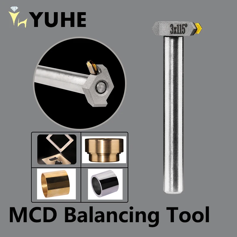 MCD Diamond Balancing Cutter 115 Degree Balance End Milling Router Bit Tungsten Carbide CNC Tools for Carbon Fiber Aluminum