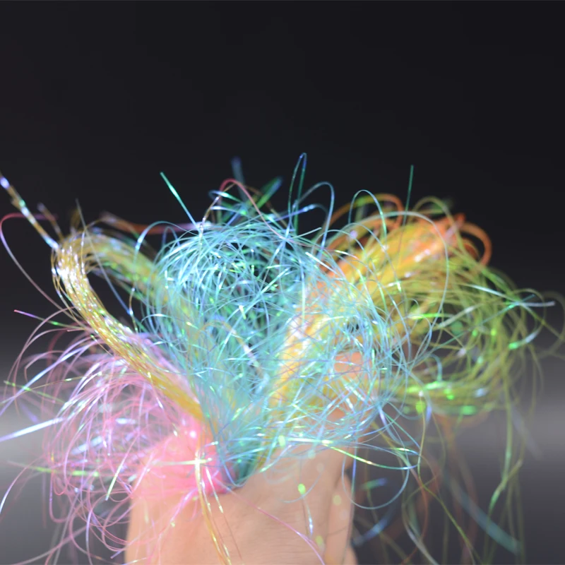 7colors Fly Tying Prism Tinsel Fiber Nymph Midges Synthetic Materials Shining Sparkle Lifelike Filament For Tying Flies Lures