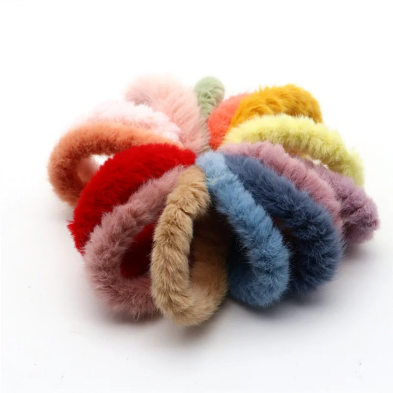 Cute Plush Hair Rope Girls Ponytail Elastic HairBand Hair Accessories Elastic Rubber Band Hair Tie Balls Hair Accessories 4/8pcs