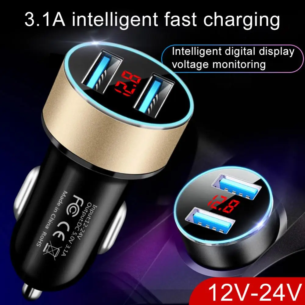 Fast Charging Super Charger Universal Car Vehicle 3.1A Dual USB Mobile Phone Quick Charging Charger