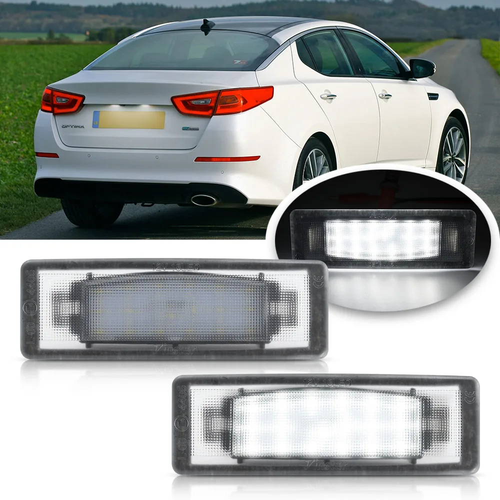 2PCS Led License Number Plate Light For Kia Cadenza 2006-2015 Premium Optima 2006-2015 Sportage Hyundai Sonata