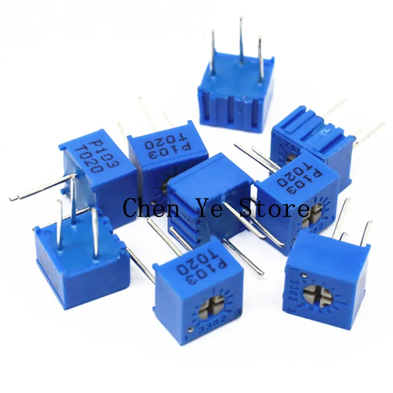 

50PCS 3362P Trimmer Potentiometer Variable Resistor Cermet Trimpot 100R 200R 500R 1K 2K 5K 10K 20K 50K 100K 200K 500K 1M Ohm