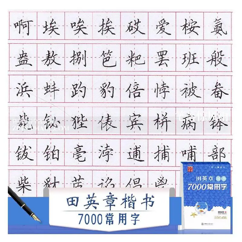 7000 Common Chinese Characters Copybook Chinese Pen Calligraphy Copybook Regular Script Writing Chinese Book Adult Writing Books