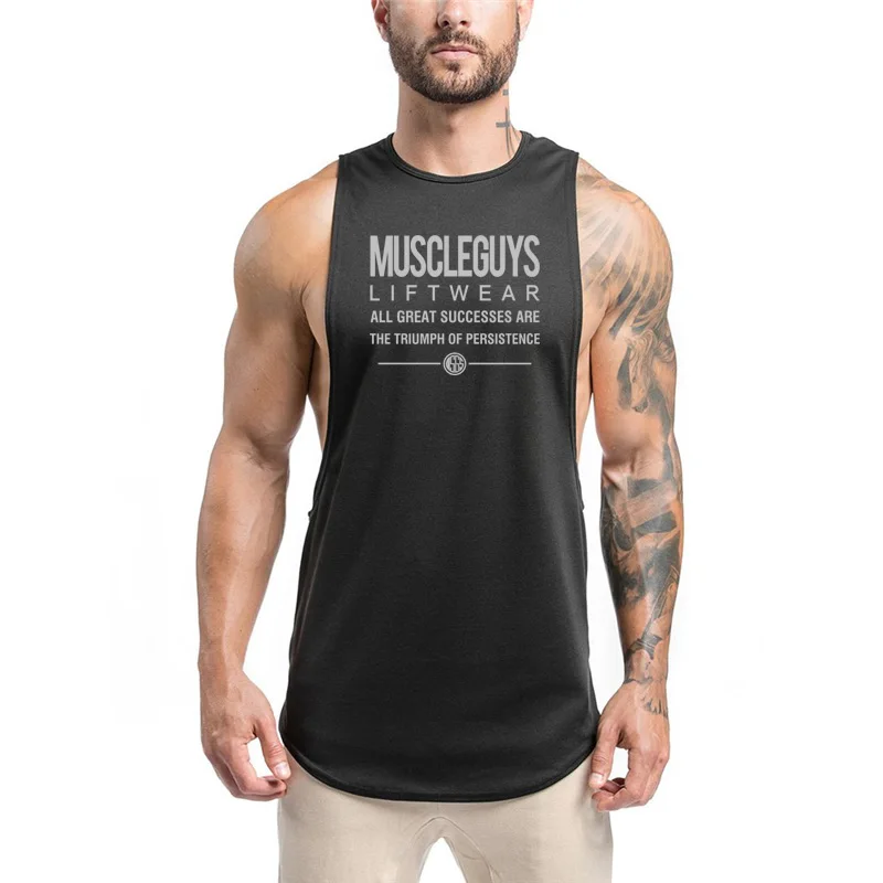 

Brand Gym Sleeveless Vest Men Summer Bodybuilding and Fitness Running Vests Casual Loose Sport Tank Tops Man Muscle Undershirt