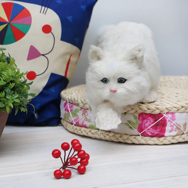 simulation animal cat toy kitten doll fashion creative gifts home decoration animal static model children cognitive toys 41x14cm