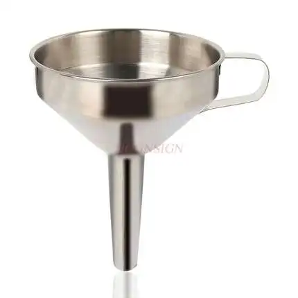 Stainless steel funnel kitchen household oil spill soy sauce leak vinegar removable with filter