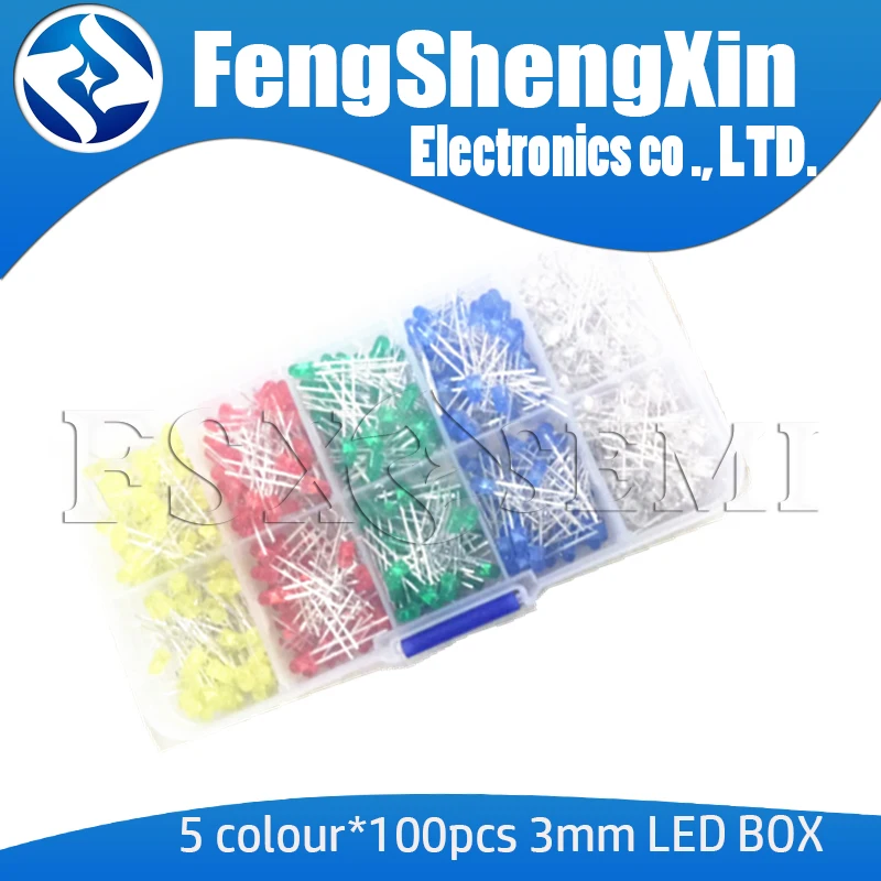 F3 F5 3MM 5MM Led Kit With Box Mixed Color Red Green Yellow Blue White Light Emitting Diode