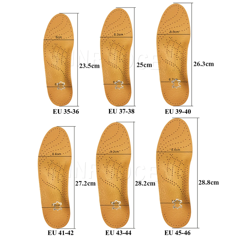 Plantillas ortopédicas de cuero para pies planos, soporte para el arco, zapatos para mujer, fascitis Plantar, almohadilla para la salud de las