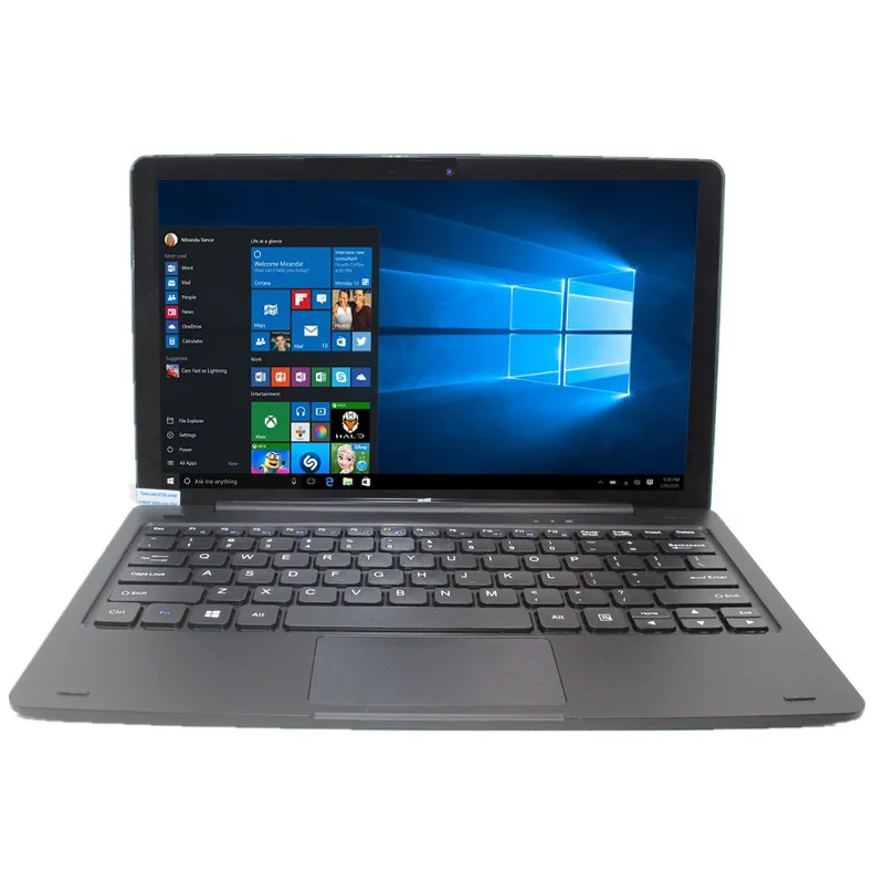 Laptop Tablet 2 In 1 10.1 Inci 2G 32GB Win10 dengan Pin Docking Keyboard CPU WIFI Bluetooth GPS Tipe C Kamera Ganda Notebook