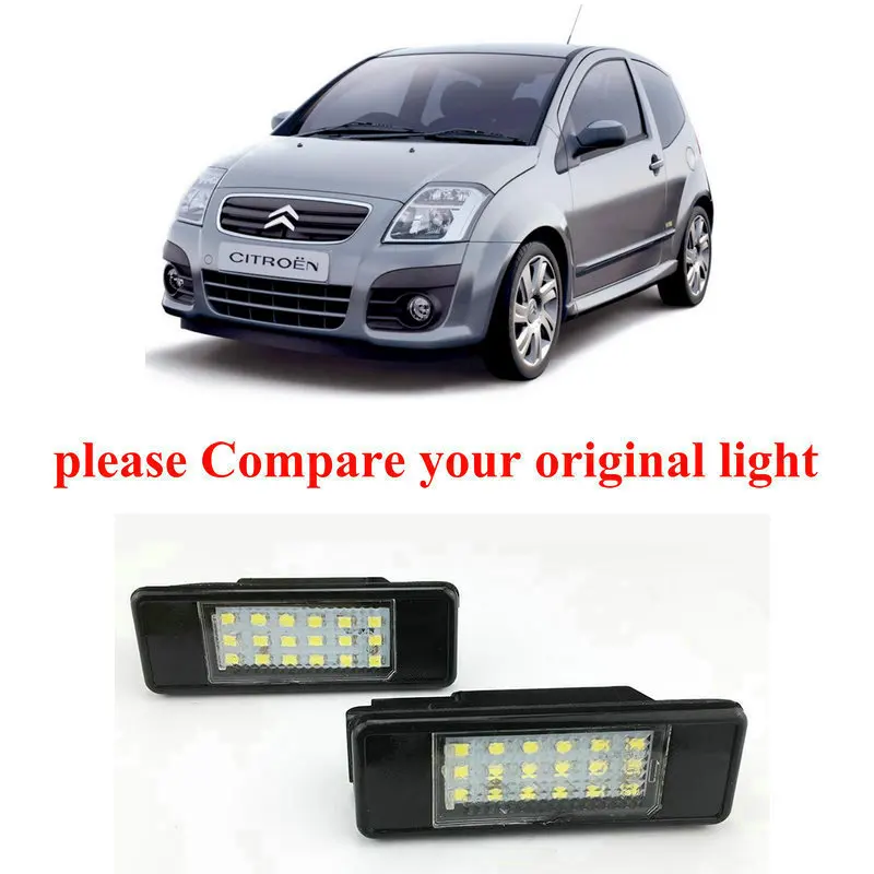 

Car Accessories Special Car License Plate Lamp For Citroen c2 3d/c3 5d a51 2003-2009 car products canbus error free