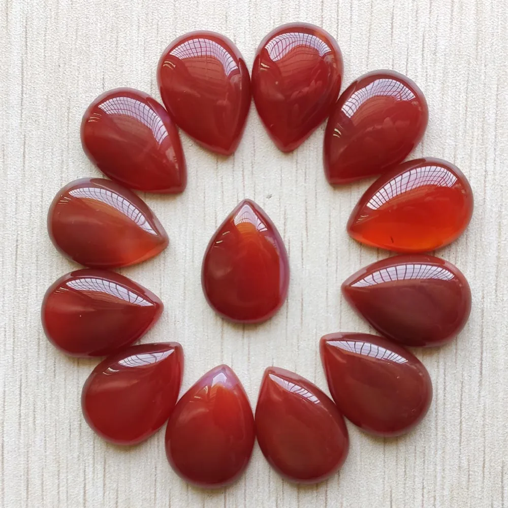 Wholesale 20pcs/lot 25x18mm fashion natural red onyx drop shape CAB CABOCHON stone beads for jewelry accessories making free