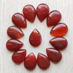 Wholesale 20pcs/lot 25x18mm fashion natural red onyx drop shape CAB CABOCHON stone beads for jewelry accessories making free