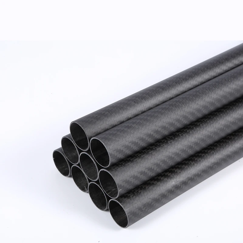 1PC Length 250mm Plain Glossy Carbon Fiber Tube Drone Accessories OD4 5 6 8 10 12 14 18 20 25 30mm Factory Direct Sales CNC Cut