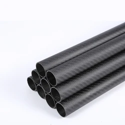 2PC Twill Matte Carbon Fiber Tube Pipe Drone Accessories OD4mm8mm12mm20mm30mm40mm50mm Length 500mm Factory CNC Cutting