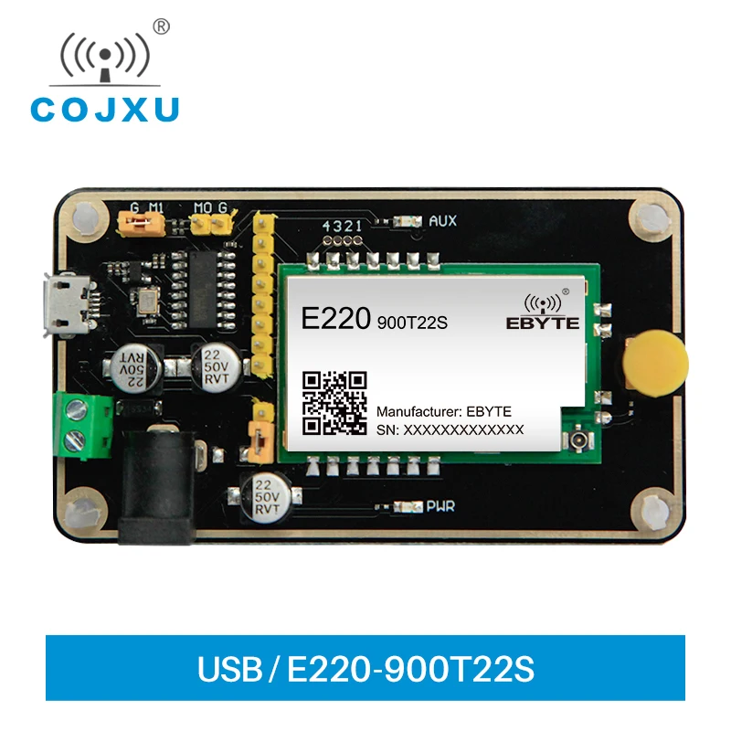 

Test Board 22dBm 850~930MHz LLCC68 LoRa Module Test Kit USB Interface and Antenna UART Wireless Module E220-900TBL-01