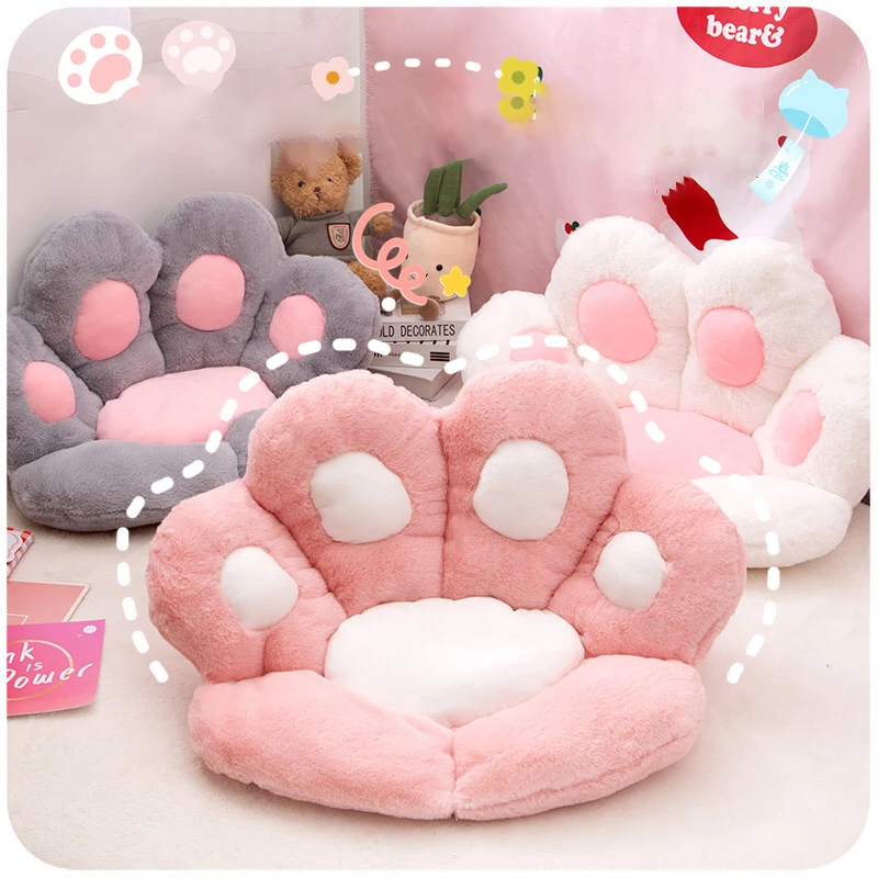 Armchair Seat Cat Paw Cushion for Office Dinning Chair Desk Seat Backrest Pillow Office Seats Massage Cat Paw Cushion Cartoons